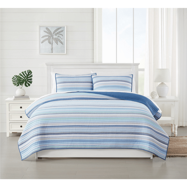 Oceanfront Resort Clearwater Yarn Dye Stripe 3pc. Quilt Set