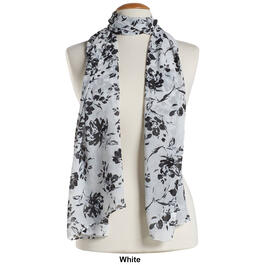 Womens Renshun Pearl Floral Oblong Scarf