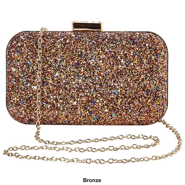 D''Margeaux Glitter Kisslock Clutch with Chain