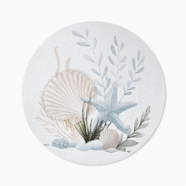 Avanti Starfish Woven Braided Round Placemats - Set of 4