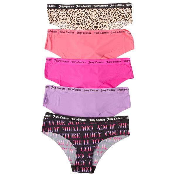 Juicy Couture ~ Womens Hipster Underwear Panties Polyester Blend 5-Pair (A)  ~ 1X