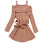 Girls &#40;7-16&#41; Rare Editions Cold Shoulder Rib Lurex Sweater Dress - image 1