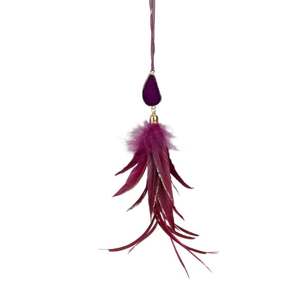 Northlight 9in. Plum Red Feather Pendant Christmas Ornament