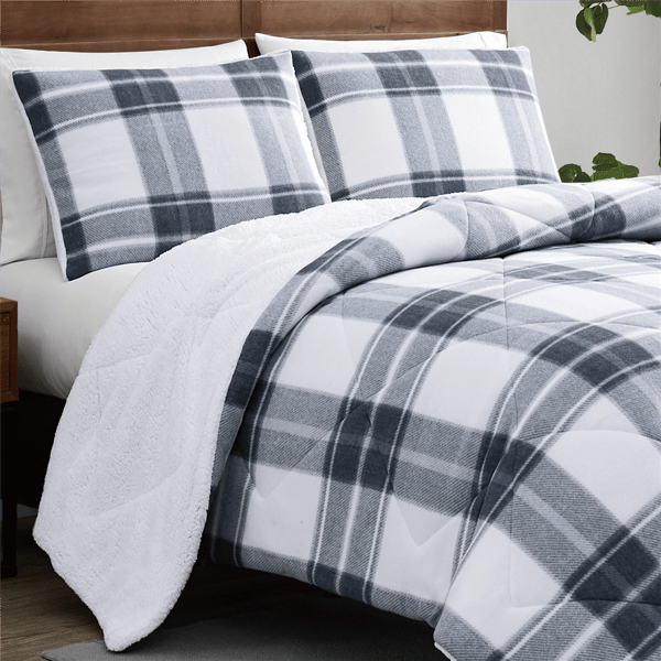 Cannon Cozy Teddy Plaid 3pc. Comforter Set