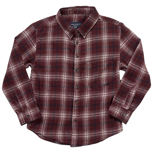 Boys (8-20) Architect(R) Flannel Shirt - Red/Navy - image 