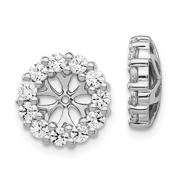 Diamond Classics&#40;tm&#41; White Gold 11mm Diamond Earring Jackets - image 