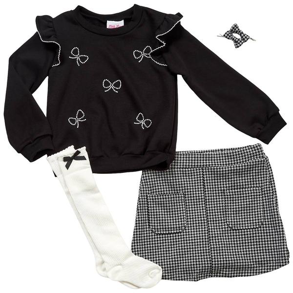 Girls (4-6x) Little Lass® 3pc. Bow Top & Skort Set w/ Accessories