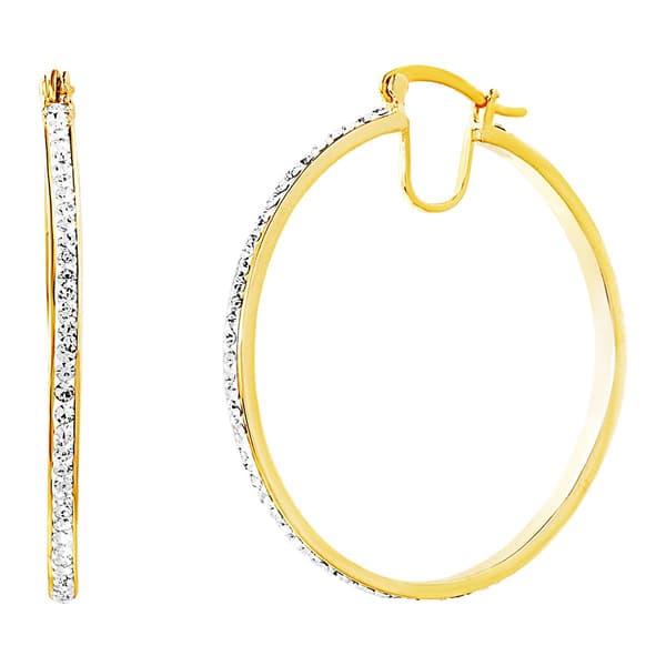 Yellow Thin 40mm Hoop Earrings - image 