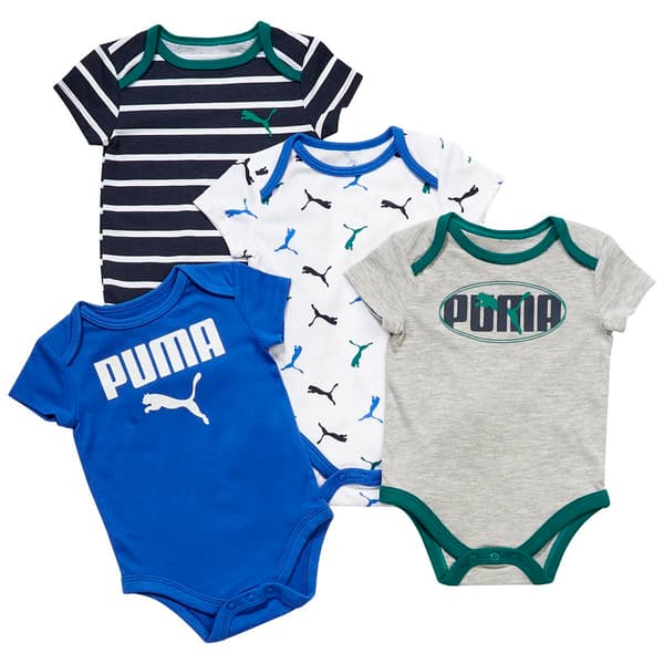 Baby Boy &#40;NB-9M&#41; Puma&#40;R&#41; 4pk. Short Sleeve Bodysuit - image 