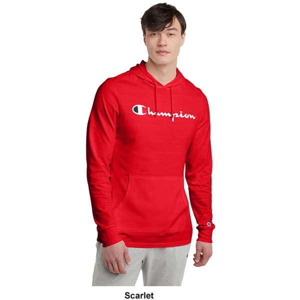 Mens Champion&#174; Mid-Weight Jersey Knit Pullover Logo Hoodie