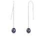 Splendid Pearls Sterling Silver Blue Pearl Threader Earrings - image 1