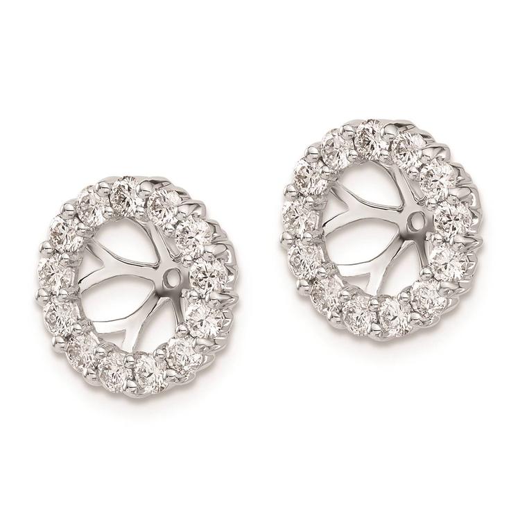 Pure Fire White Gold 6.5mm Lab Grown Diamond Earring Jackets