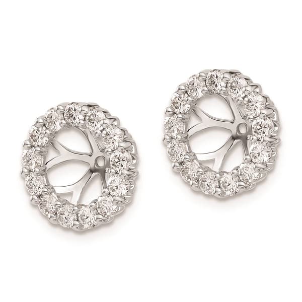 Pure Fire White Gold 6.5mm Lab Grown Diamond Earring Jackets
