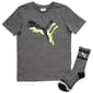 Boys &#40;8-20&#41; Puma&#40;R&#41; Jersey Short Sleeve Tee & Crew Socks - Charcoal - image 1