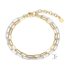 Forever Facets 18kt. Gold Plated Paperclip Chain Bracelet