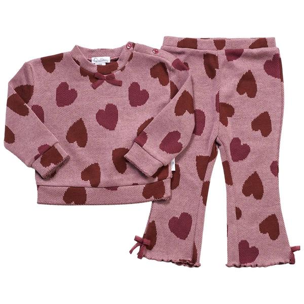 Baby Girl (12-24M) Quiltex Heart 2pc. Sweater Set - image 