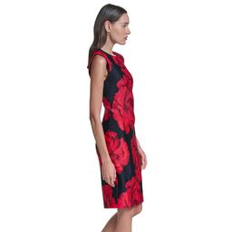 Womens Calvin Klein Sleeveless Floral Sheath Dress