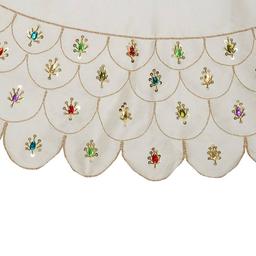 Kurt S. Adler 60in. Scalloped Ivory Embroidered Tree Skirt