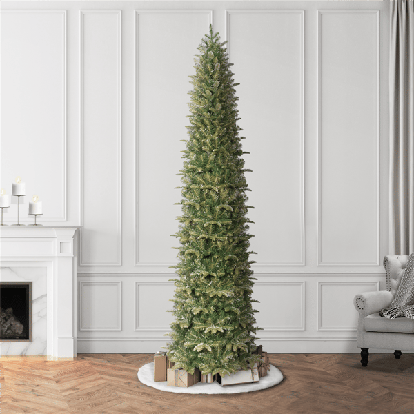 Puleo International 9ft. LED Yardley Spruce Pencil Christmas Tree