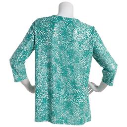 Womens Emily Daniels 3/4 Sleeve Foil Abstract Bar Neck Blosue
