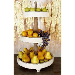9th &amp; Pike® 3 Tier White Round Events Serving Tray