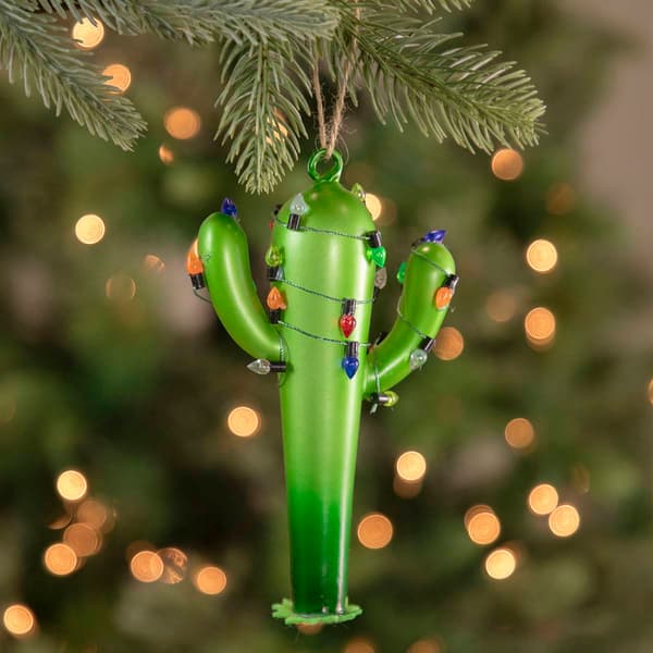 Northlight Seasonal 5.5in. Retro Light Cactus Christmas Ornament