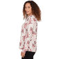 Petite Emaline Dusted Petals Long Sleeve V Neck Pintuck Blouse - image 4