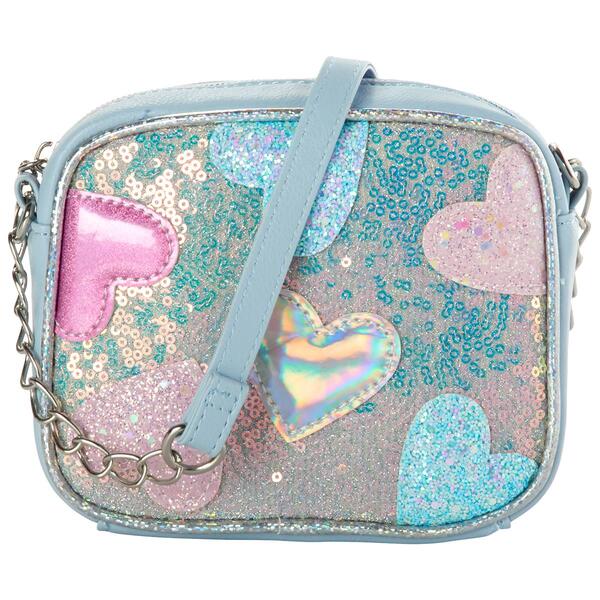 Girls Miss Gwen''s OMG Accessories Sequin Heart Crossbody Purse - image 