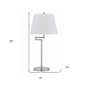 HomeRoots 28in. Nickel Metal Table Lamp with Empire Shade - image 2
