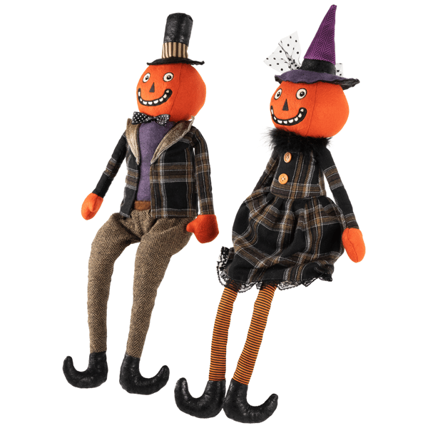 Northlight Jack-O-Lantern Couple Halloween Figures - Set of 2