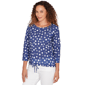 Petite Hearts of Palm Smooth Sailing 3/4 Sleeve Dots Blouse - image 3