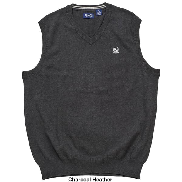Mens Chaps Solid V-Neck Sweater Vest