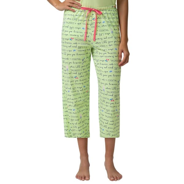 Plus Size HUE® Lemon Script Capri Pajama Pants