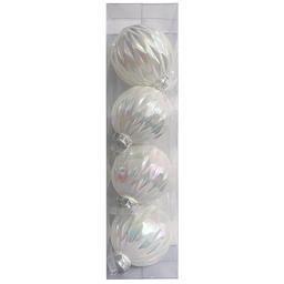 Iridescent Shatterproof Ball Ornaments - Set of 4