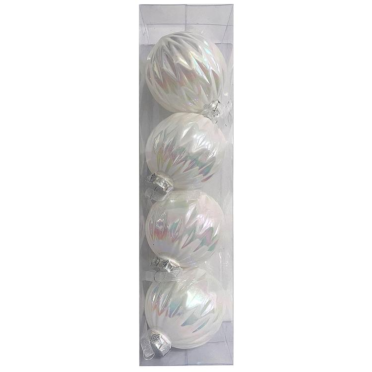 Iridescent Shatterproof Ball Ornaments - Set of 4