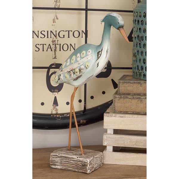 9th & Pike&#174; Light Blue Bird Coastal Sculpture