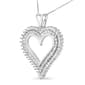 Haus of Brilliance Silver 1ctw. Lab Grown Diamond Heart Pendant - image 2