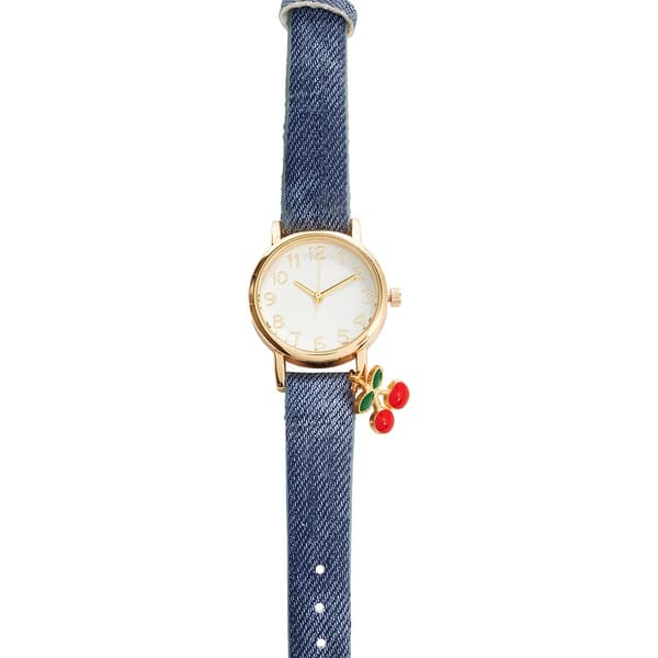 Womens Cherry Charm Accent Easy to Read Dial Watch - ALB123G - image 