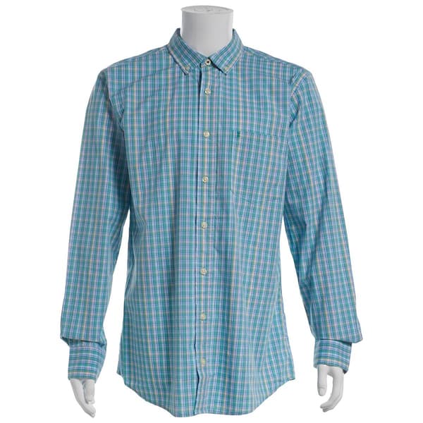 Mens Big & Tall IZOD(R) Plaid Button Down Shirt - Wasabi - image 