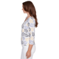 Petite Hearts of Palm Printed Essentials Leaf V Neck Blouse - image 4