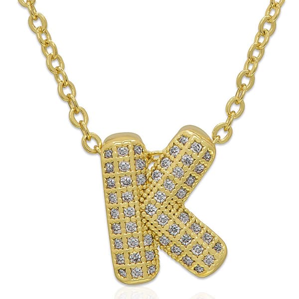 Accents by Gianni Argento 14kt. Gold Bubble Initial K Pendant - image 