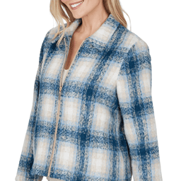 Womens Alfred Dunner Sunset Ridge Plaid Zip Front Jacket
