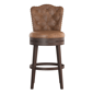 HH2 Home Edenwood Chestnut Bar Height Swivel Stool w/ Tufted Back - image 3