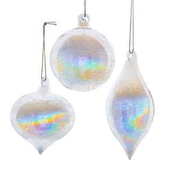 Kurt Adler Iridescent Ball Onion & Teardrop 3pc. Ornaments Set