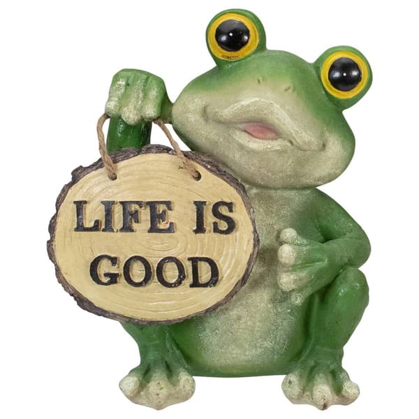 Northlight Seasonal 9in. Life is Good Frog Outdoor Garden Statue