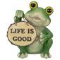 Northlight Seasonal 9in. Life is Good Frog Outdoor Garden Statue - image 1