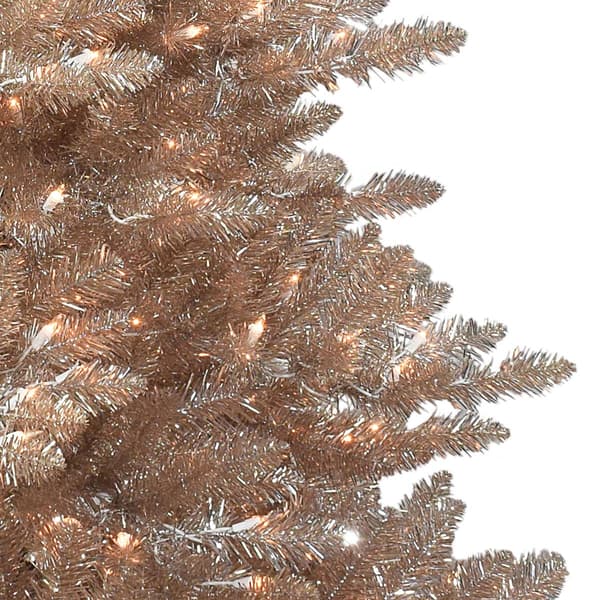 Puleo International 6.5ft. Pre-Lit Rose Gold Spruce Tree
