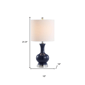 HomeRoots 22in. Navy & Silver Gourd Bedside Lamps - Set of Two - image 3