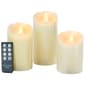Realistic LED Pillar Candle with Remote - Set of 3 - image 1