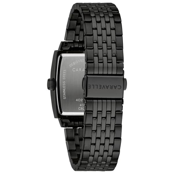 Mens Caravelle Modern Black IP Stainless Steel Watch - 45D111